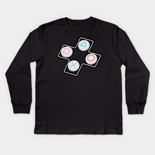 PS games console buttons station Kids Long Sleeve T-Shirt